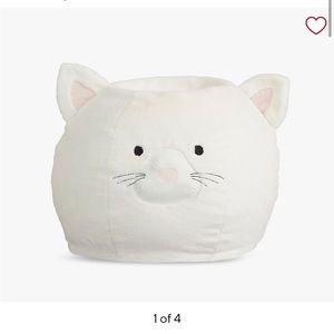 Pottery barn kids pbk anywhere beanbag chair slipcover cat faux fur ivory kitty